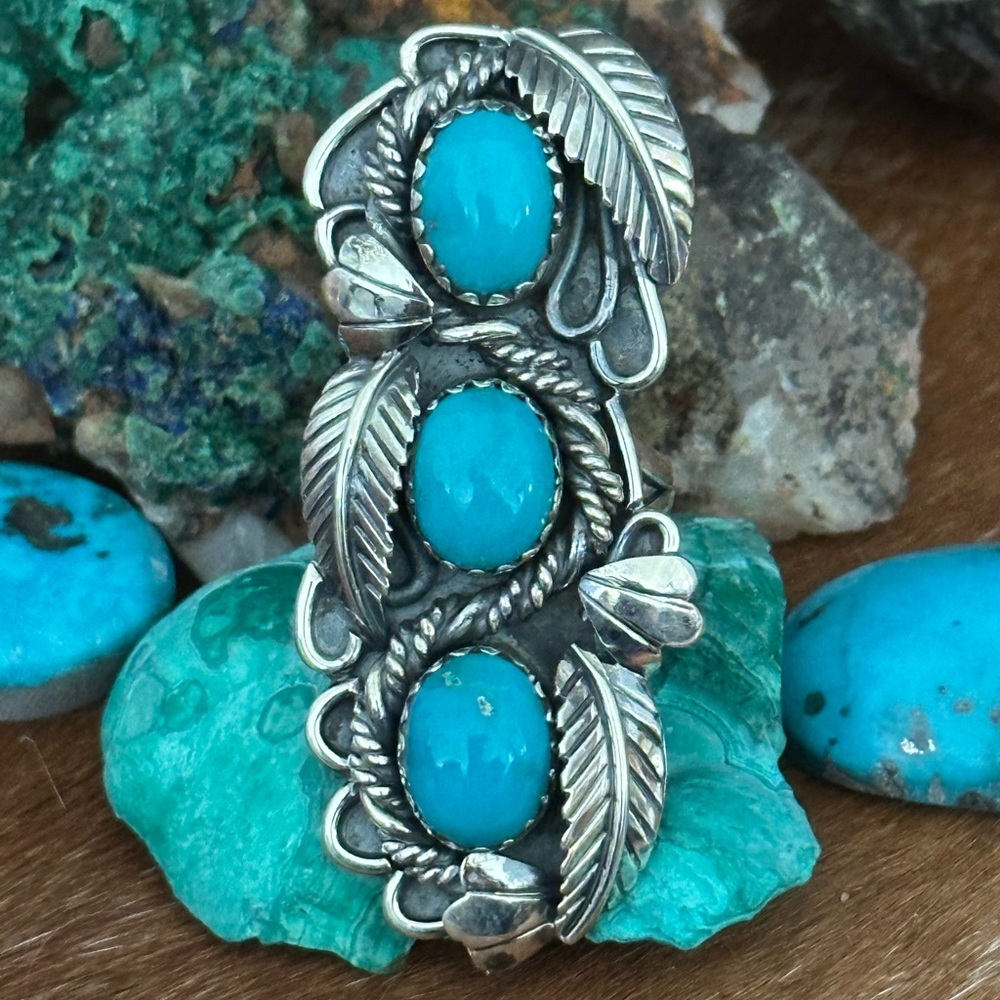 Kingman Turquoise Long Statement Southwestern Ste… - image 1
